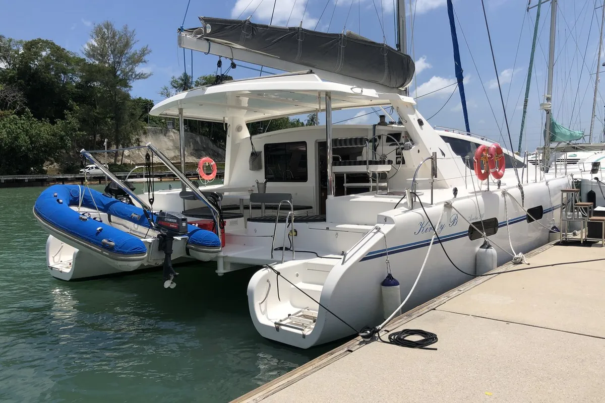 Exterior view of Kirsty B, a Custom Made Matrix Vision 450 catamaran at Mai Khao, Thailand