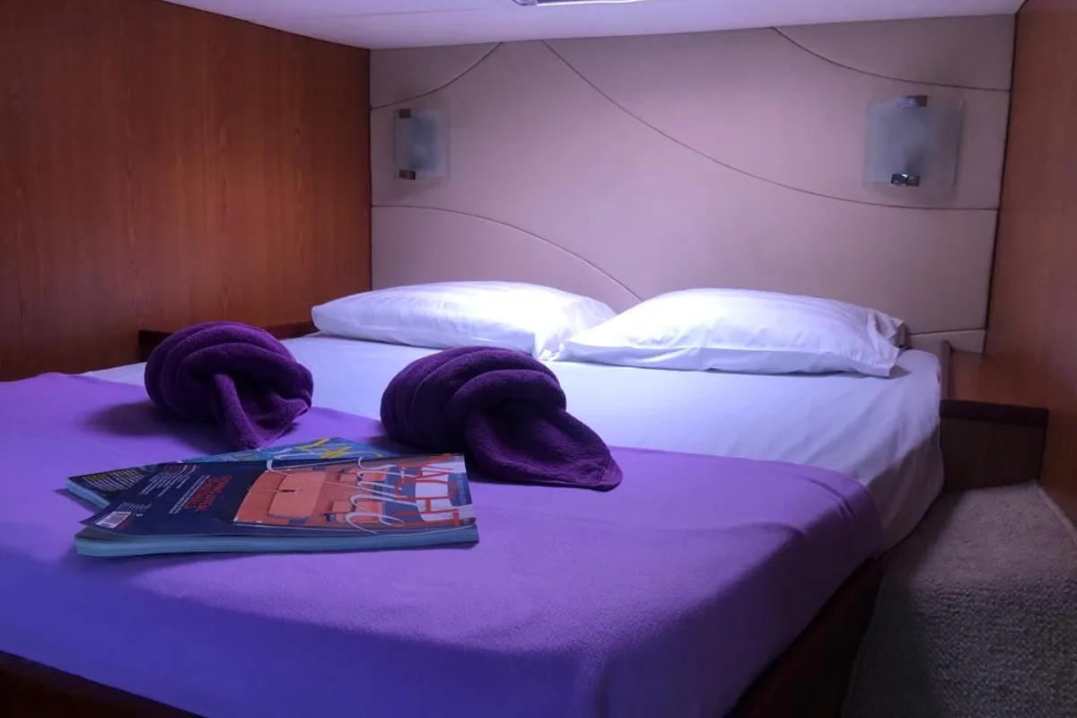 Cabin on Kirsty B, a Custom Made Matrix Vision 450 catamaran at Mai Khao, Thailand