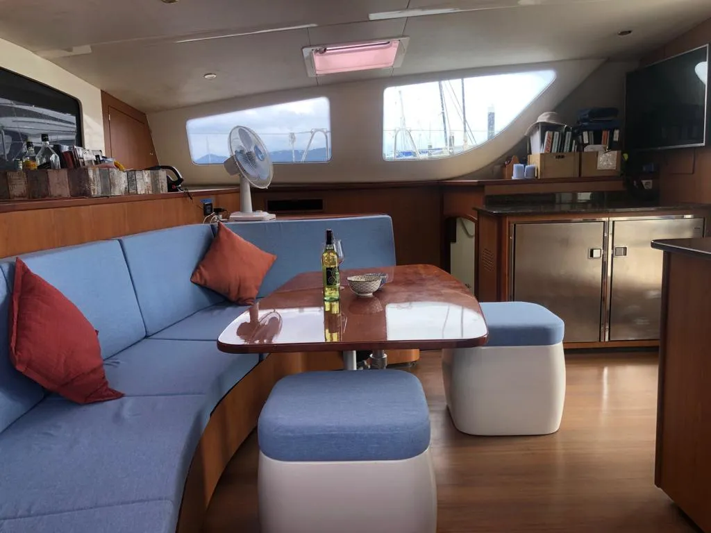 Salon of Kirsty B, a Custom Made Matrix Vision 450 catamaran at Mai Khao, Thailand