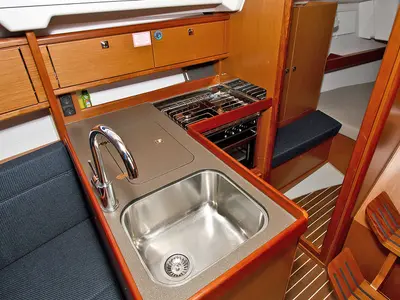 Galley of Bobara, a Bavaria Cruiser 34 sailboat at Split, Croatia