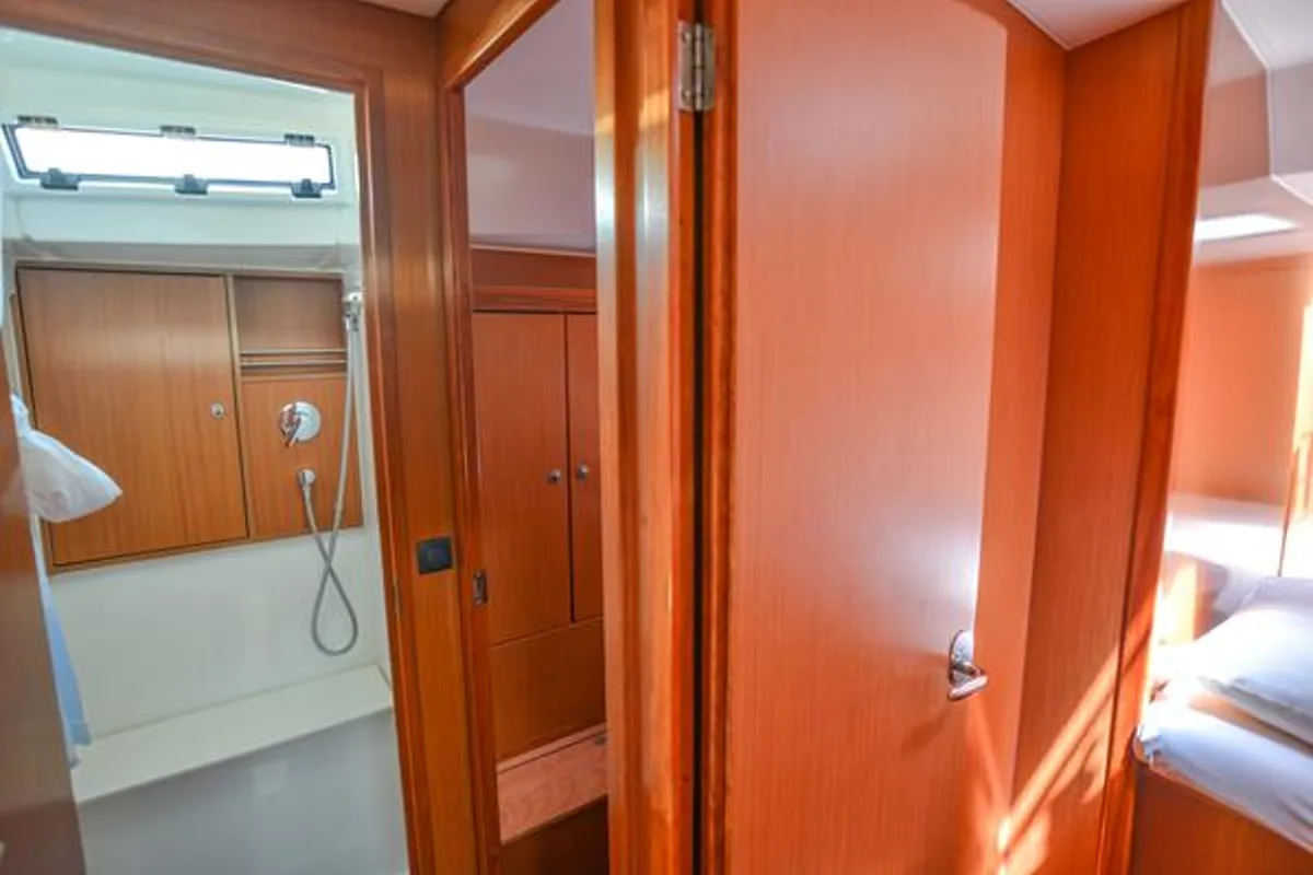 Head on Santa Maria, a Bavaria Cruiser 45 sailboat at Fethiye, Turkey