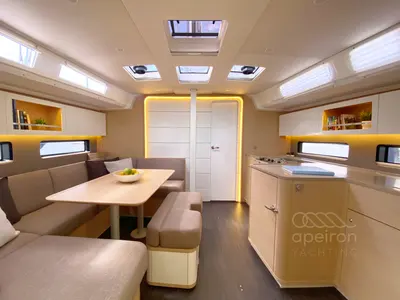 Salon of Equilibrium, a Dufour 41 sailboat at Municipal Unit of Lefkada, Greece