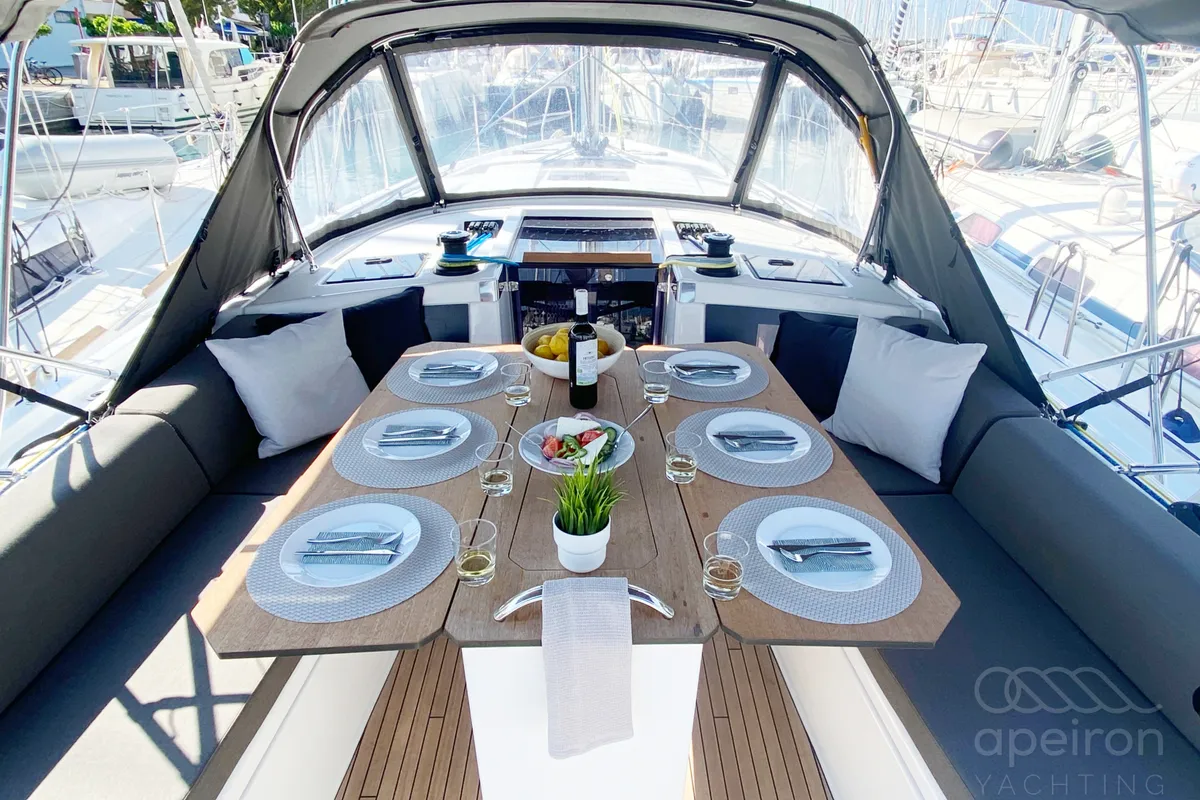 Cabin on Equilibrium, a Dufour 41 sailboat at Municipal Unit of Lefkada, Greece