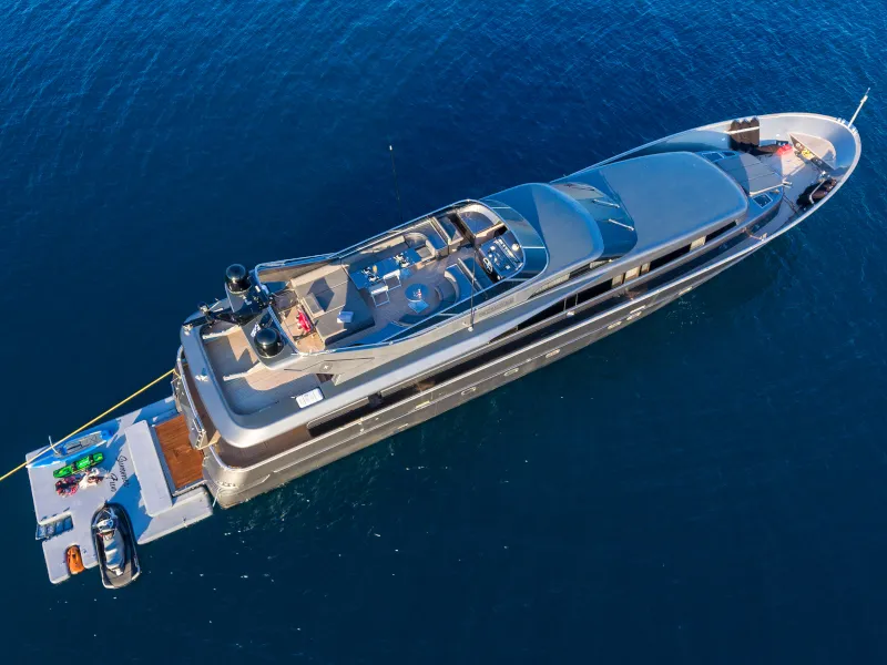 Exterior view of SUMMER FUN, a Admiral 101 motor yacht at Athens, Greece