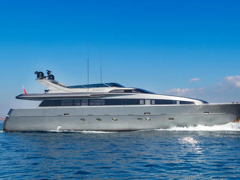 Exterior view of SUMMER FUN, a Admiral 101 motor yacht at Athens, Greece