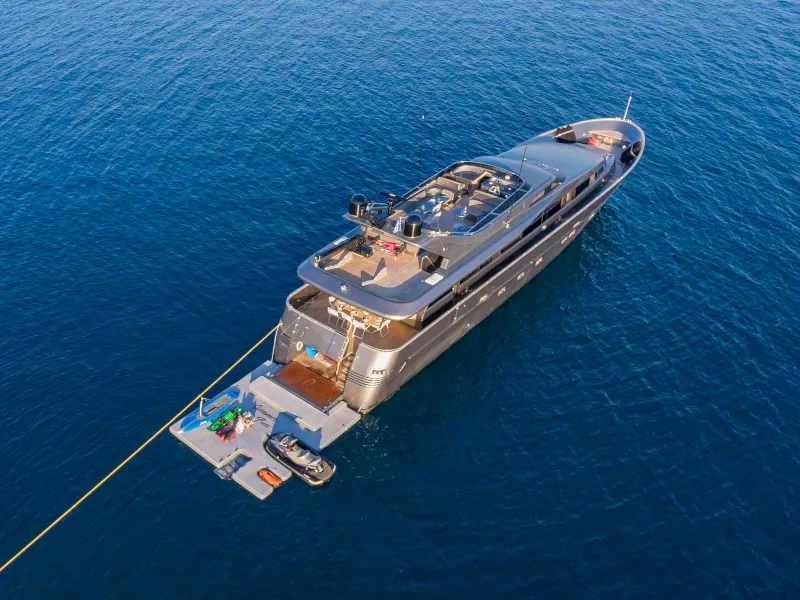 Exterior view of SUMMER FUN, a Admiral 101 motor yacht at Athens, Greece
