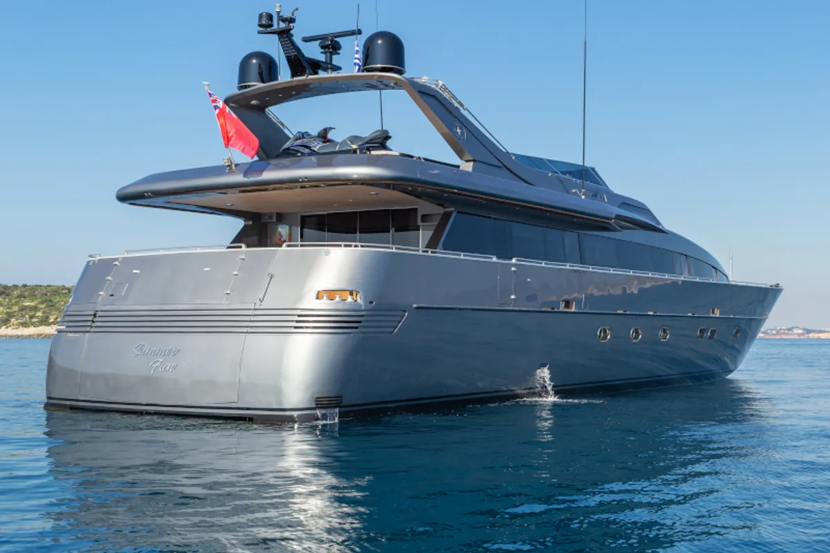 Exterior view of SUMMER FUN, a Admiral 101 motor yacht at Athens, Greece