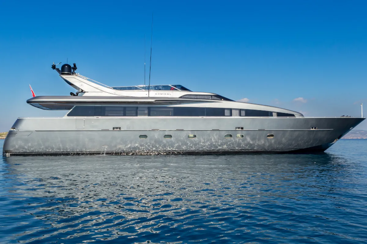 Exterior view of SUMMER FUN, a Admiral 101 motor yacht at Athens, Greece
