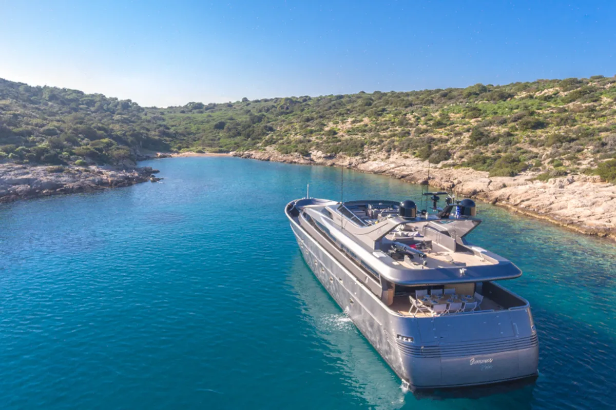 Exterior view of SUMMER FUN, a Admiral 101 motor yacht at Athens, Greece