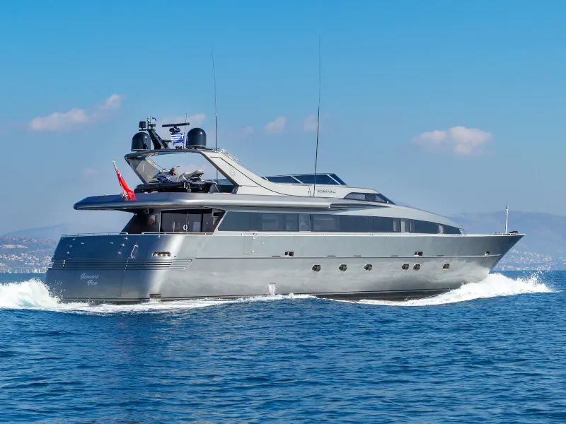 Exterior view of SUMMER FUN, a Admiral 101 motor yacht at Athens, Greece