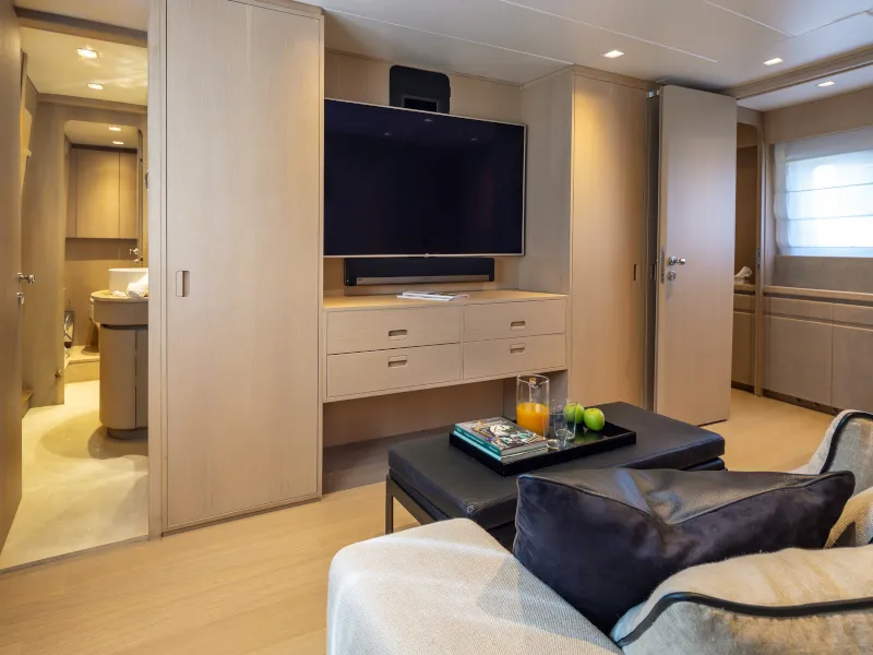 Salon of SUMMER FUN, a Admiral 101 motor yacht at Athens, Greece
