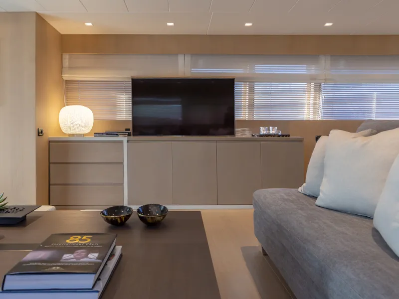 Salon of SUMMER FUN, a Admiral 101 motor yacht at Athens, Greece