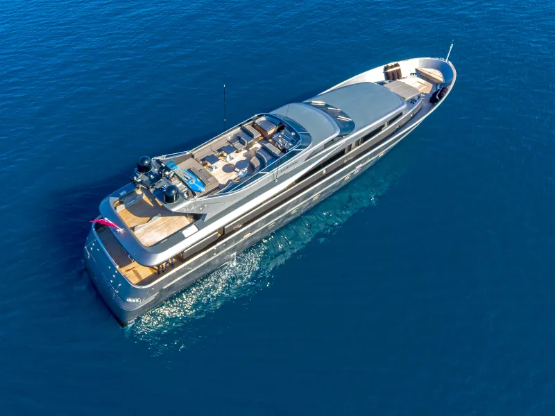 Exterior view of SUMMER FUN, a Admiral 101 motor yacht at Athens, Greece