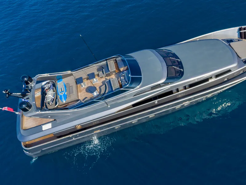 Exterior view of SUMMER FUN, a Admiral 101 motor yacht at Athens, Greece