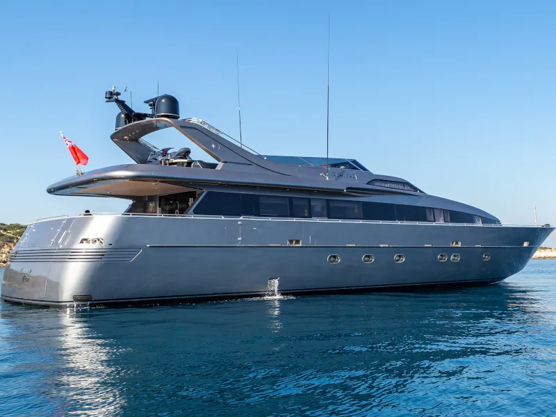 Exterior view of SUMMER FUN, a Admiral 101 motor yacht at Athens, Greece