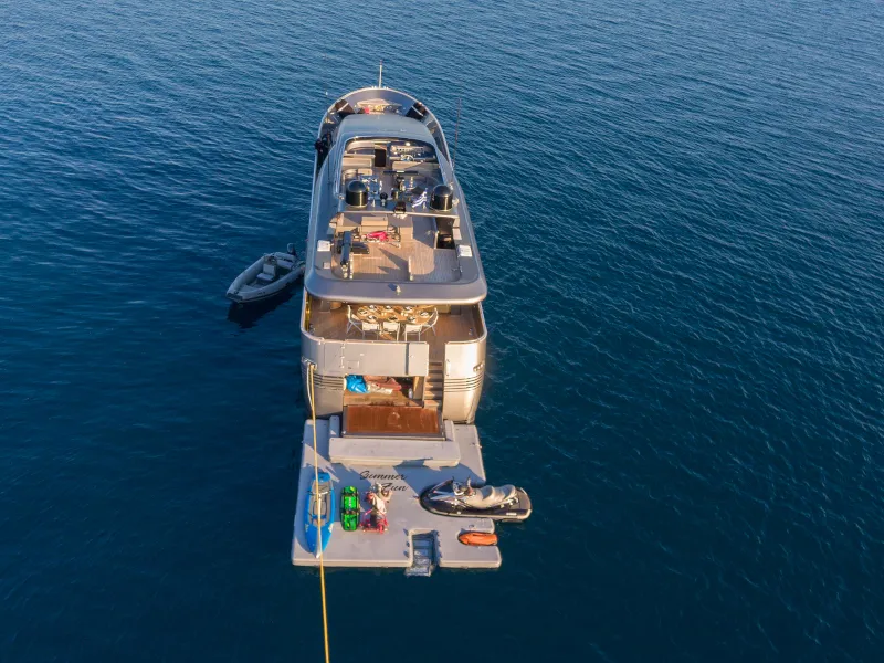 Exterior view of SUMMER FUN, a Admiral 101 motor yacht at Athens, Greece
