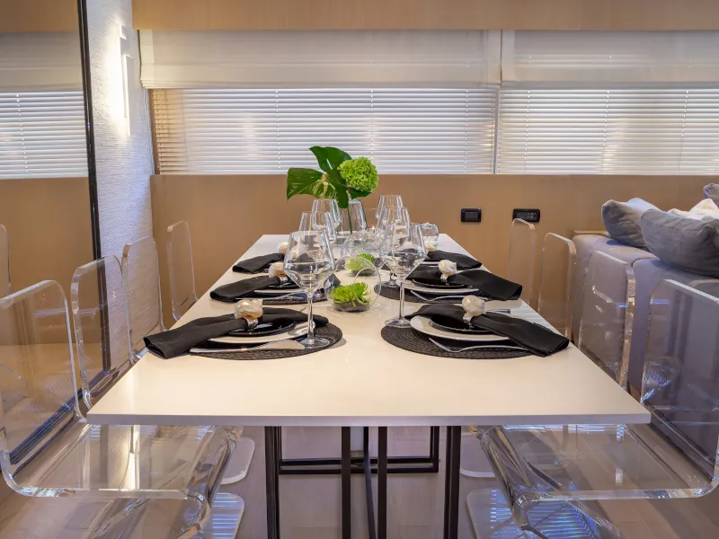 Salon of SUMMER FUN, a Admiral 101 motor yacht at Athens, Greece