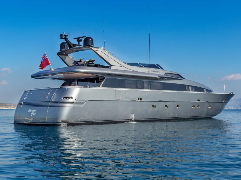 Exterior view of SUMMER FUN, a Admiral 101 motor yacht at Athens, Greece