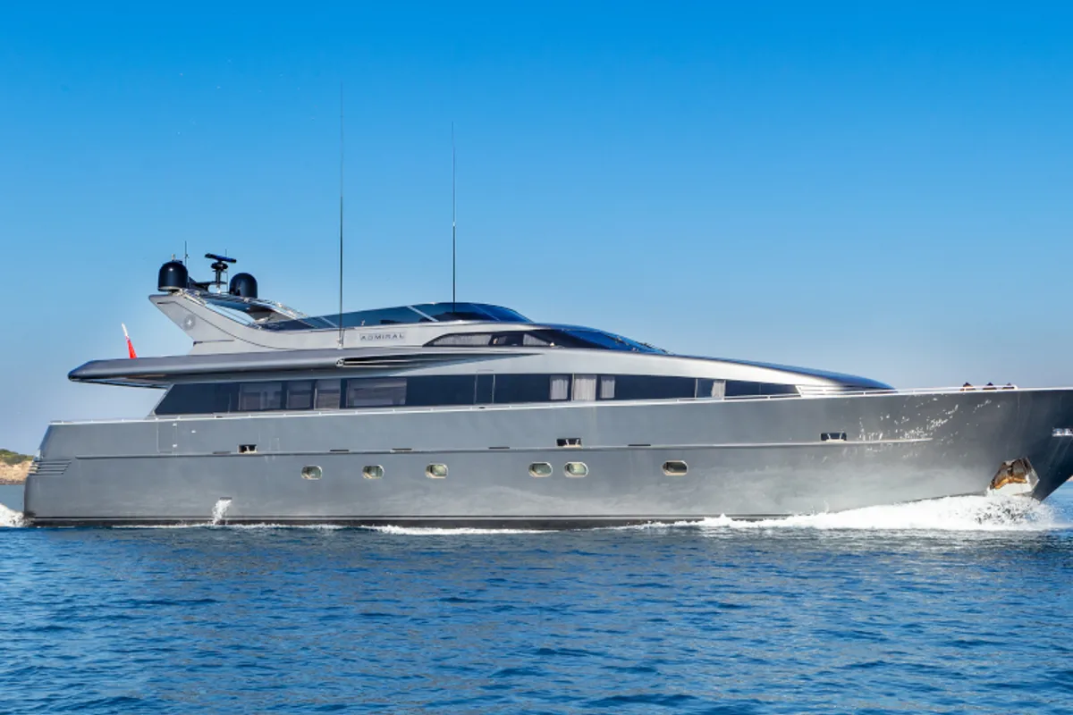 Exterior view of SUMMER FUN, a Admiral 101 motor yacht at Athens, Greece