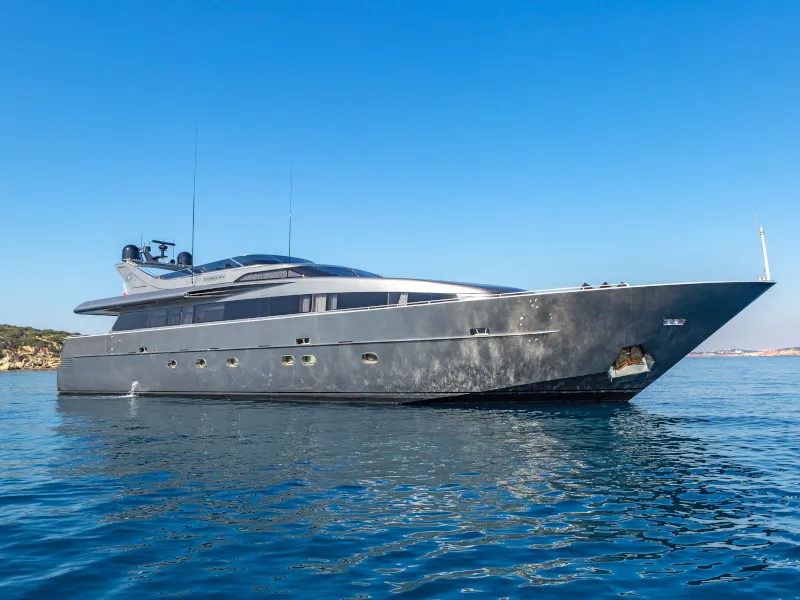 Exterior view of SUMMER FUN, a Admiral 101 motor yacht at Athens, Greece