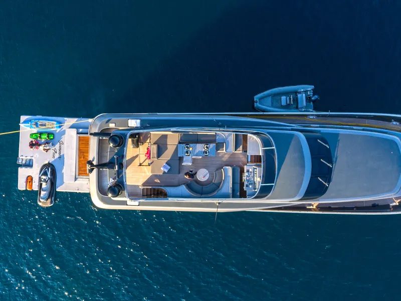 Exterior view of SUMMER FUN, a Admiral 101 motor yacht at Athens, Greece