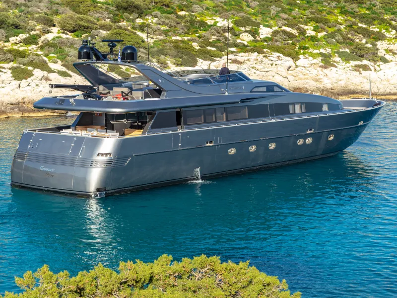 Exterior view of SUMMER FUN, a Admiral 101 motor yacht at Athens, Greece