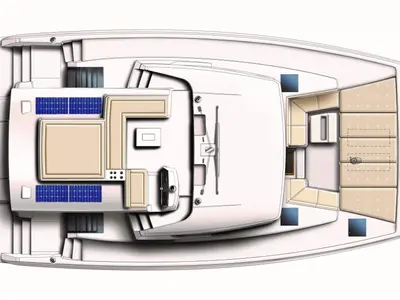 Floor plan of Premium, a Bali 4.8 catamaran at Vibo Valentia, Italy