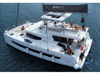 Exterior view of Premium, a Bali 4.8 catamaran at Vibo Valentia, Italy