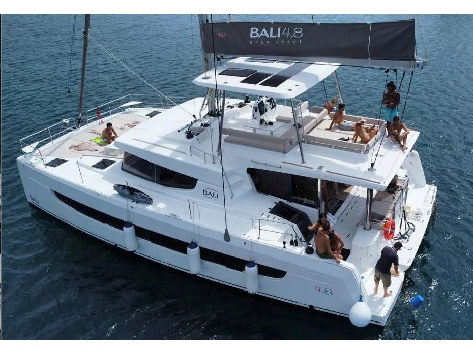 Exterior view of Premium, a Bali 4.8 catamaran at Vibo Valentia, Italy