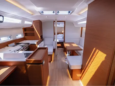 Salon of Maminti, a Jeanneau Sun Odyssey 410 sailboat at Kaštela, Croatia
