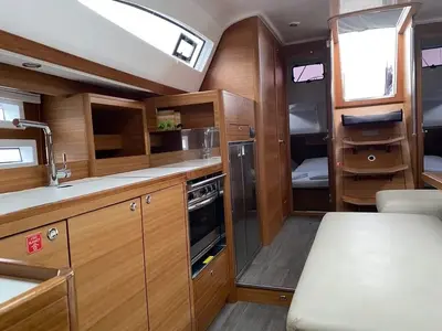 Galley of JOSI, a Elan Impression 45.1 sailboat at Šibenik, Croatia