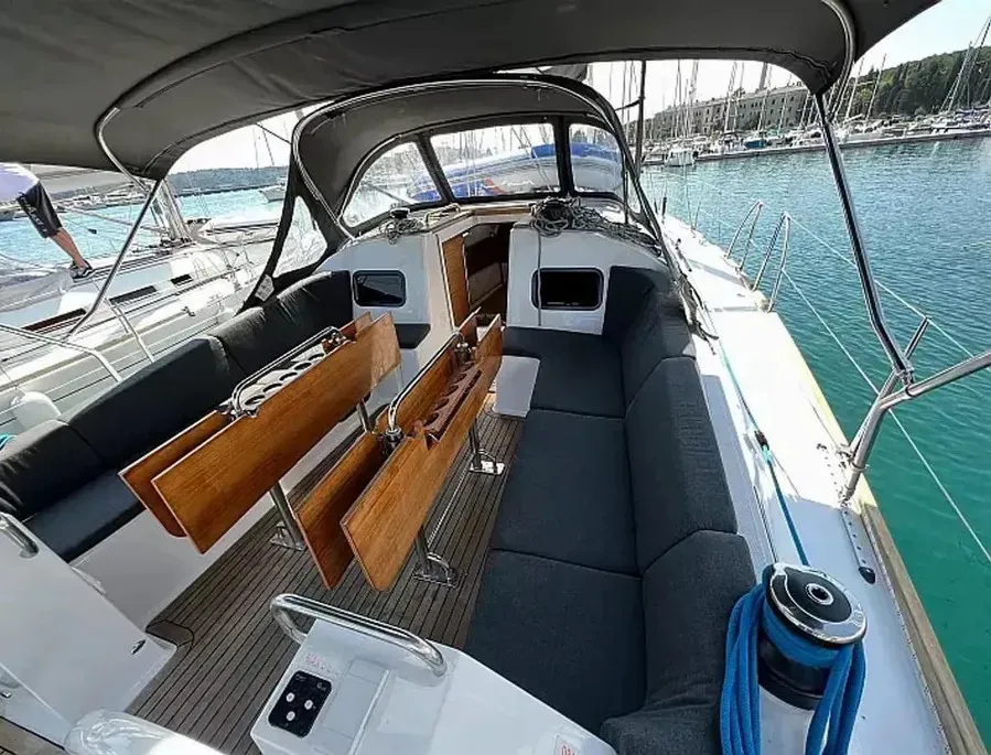Cockpit of JOSI, a Elan Impression 45.1 sailboat at Šibenik, Croatia