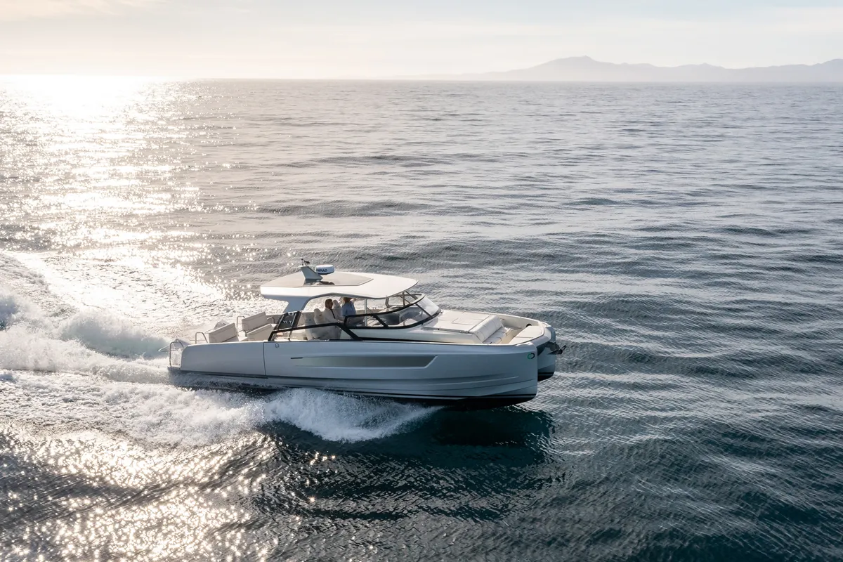 Exterior view of Premium, a Gulet Yot 36 catamaran at Capo d'Orlando, Italy