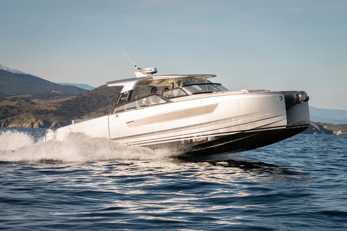 Exterior view of Premium, a Gulet Yot 36 catamaran at Capo d'Orlando, Italy