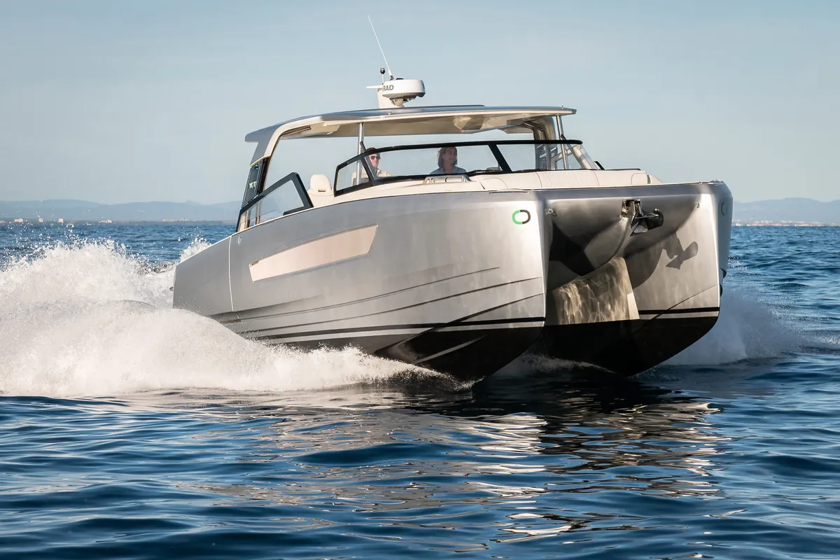 Exterior view of Premium, a Gulet Yot 36 catamaran at Capo d'Orlando, Italy
