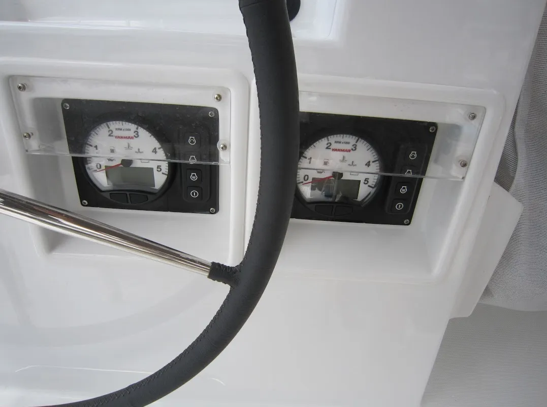 Cockpit of Emerald Seas, a Lagoon 400 S2 catamaran at Lavreotiki Municipal Unit, Greece