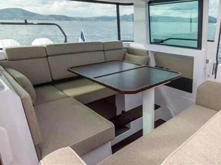 Salon of Axopar 37 XC Cross Cabin, a motorboat at Athens, Greece