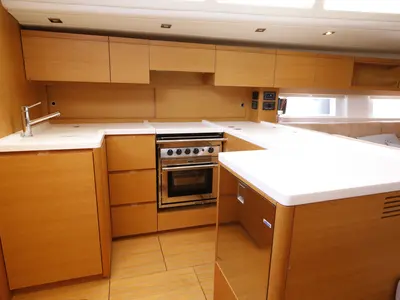 Galley of Morfely, a Grand Soleil 58 sailboat at Cagliari, Italy