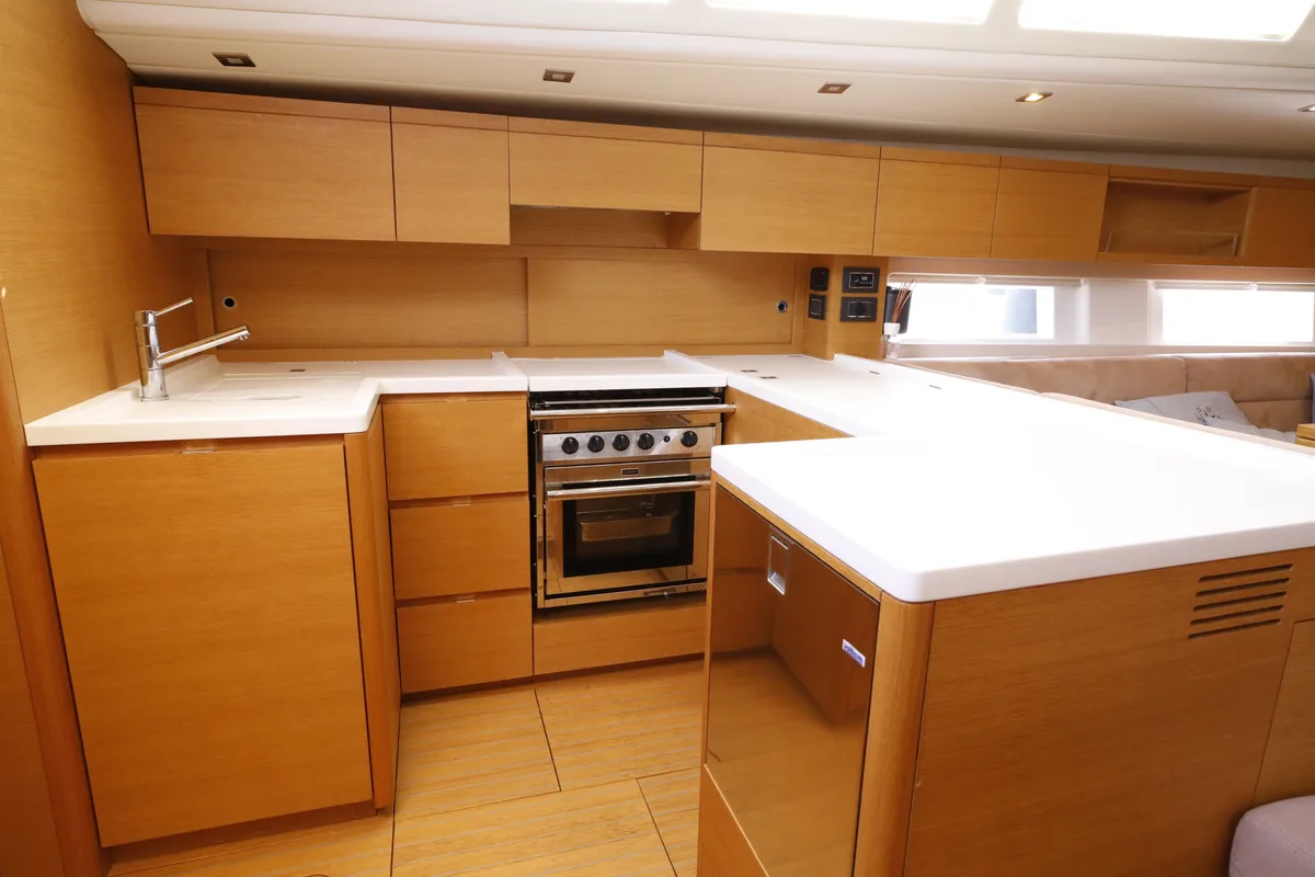 Galley of Morfely, a Grand Soleil 58 sailboat at Cagliari, Italy