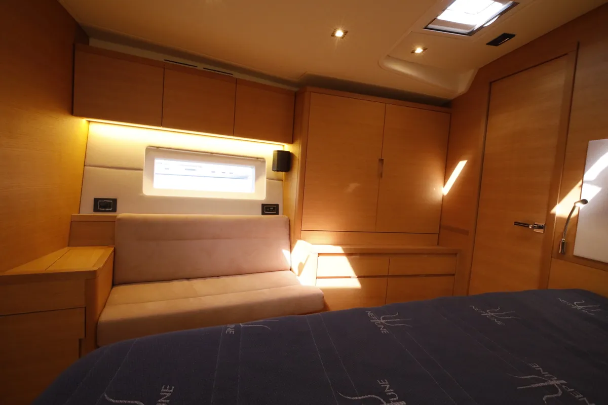 Cabin on Morfely, a Grand Soleil 58 sailboat at Cagliari, Italy