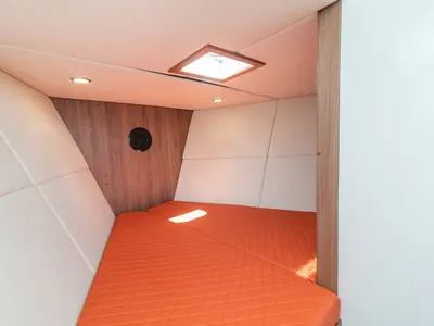 Cabin on NN, a Colnago 33 JG motorboat at Grad Trogir, Croatia