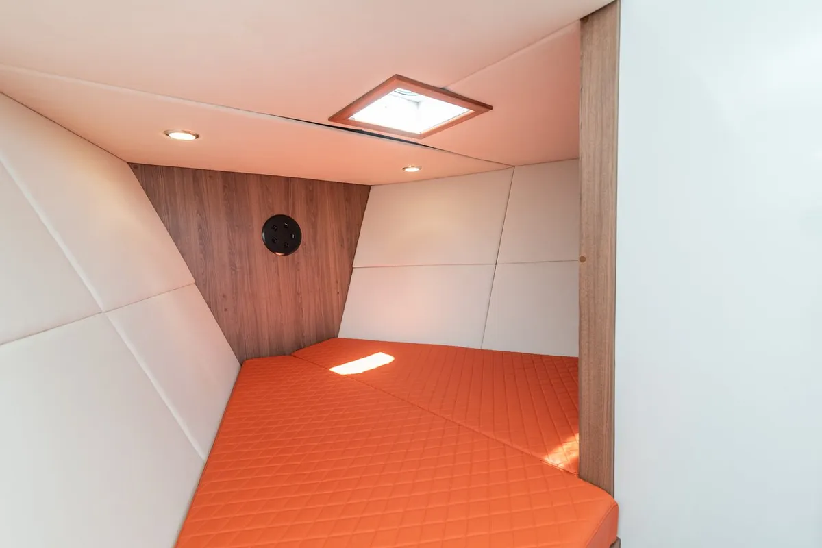 Cabin on NN, a Colnago 33 JG motorboat at Grad Trogir, Croatia