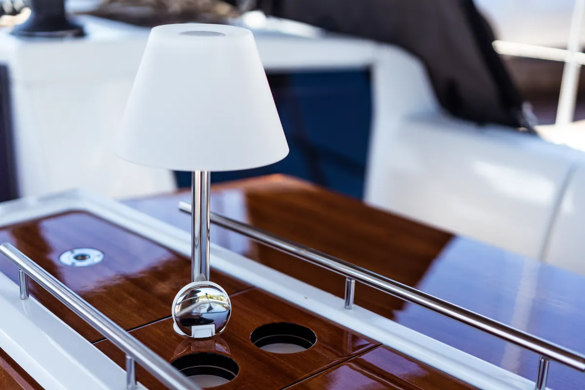 Deck of Barbara, a Dufour 430 sailboat at Olbia, Italy