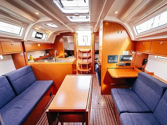 Salon of Blue Tone, a Bavaria Cruiser 37 sailboat at Betina, Croatia