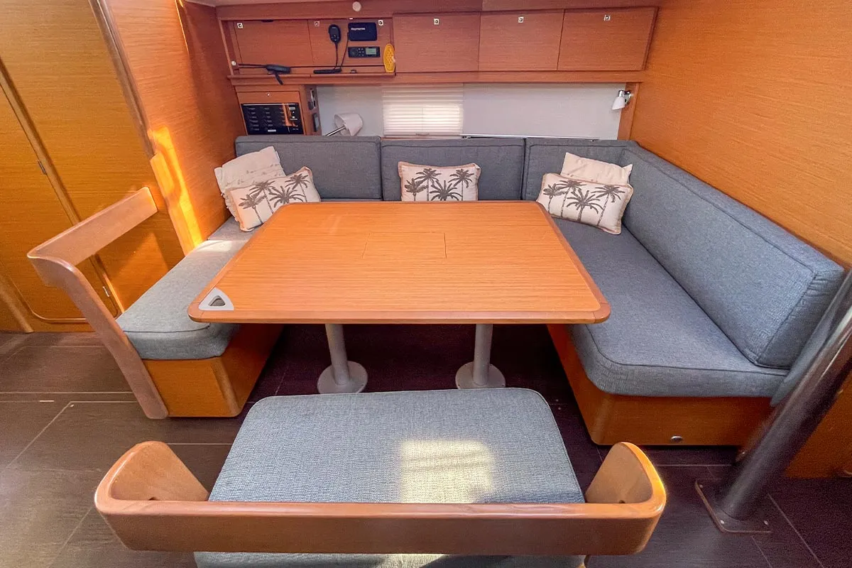 Salon of Etosha, a Dufour 430 sailboat at Hyères, France