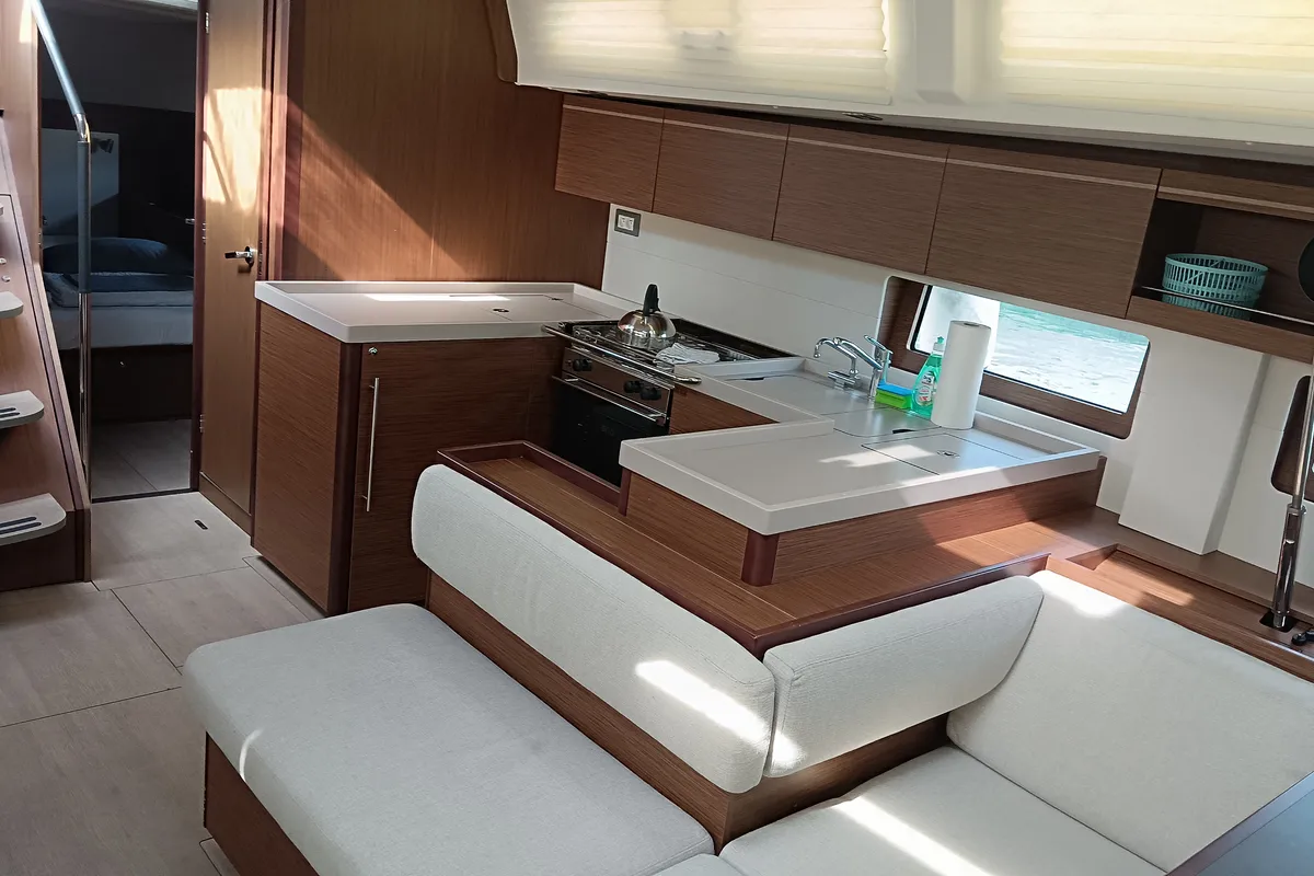 Galley of Alba, a Beneteau Oceanis 51.1 sailboat at Dubrovnik, Croatia