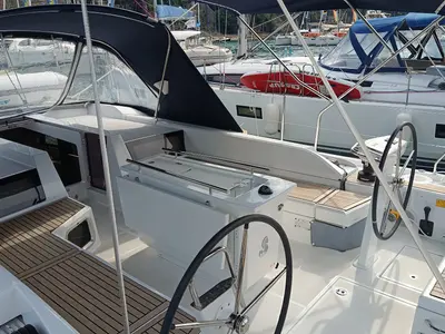 Cockpit of Alba, a Beneteau Oceanis 51.1 sailboat at Dubrovnik, Croatia