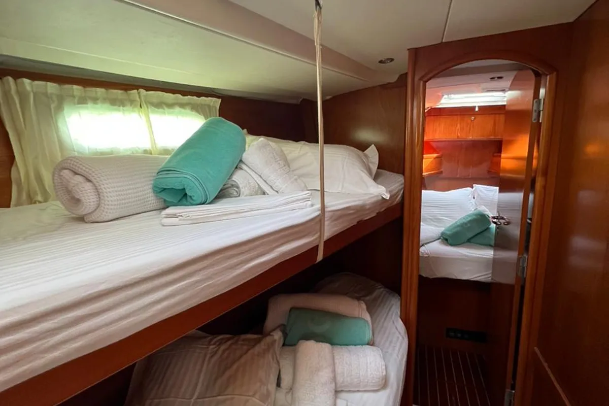 Cabin on Morpheus, a Jeanneau Sun Odyssey 54DS sailboat at Kontokali, Greece