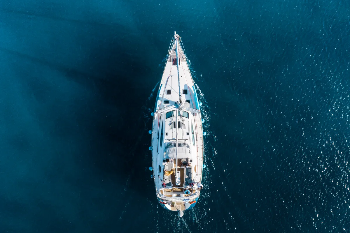 Exterior view of Morpheus, a Jeanneau Sun Odyssey 54DS sailboat at Kontokali, Greece