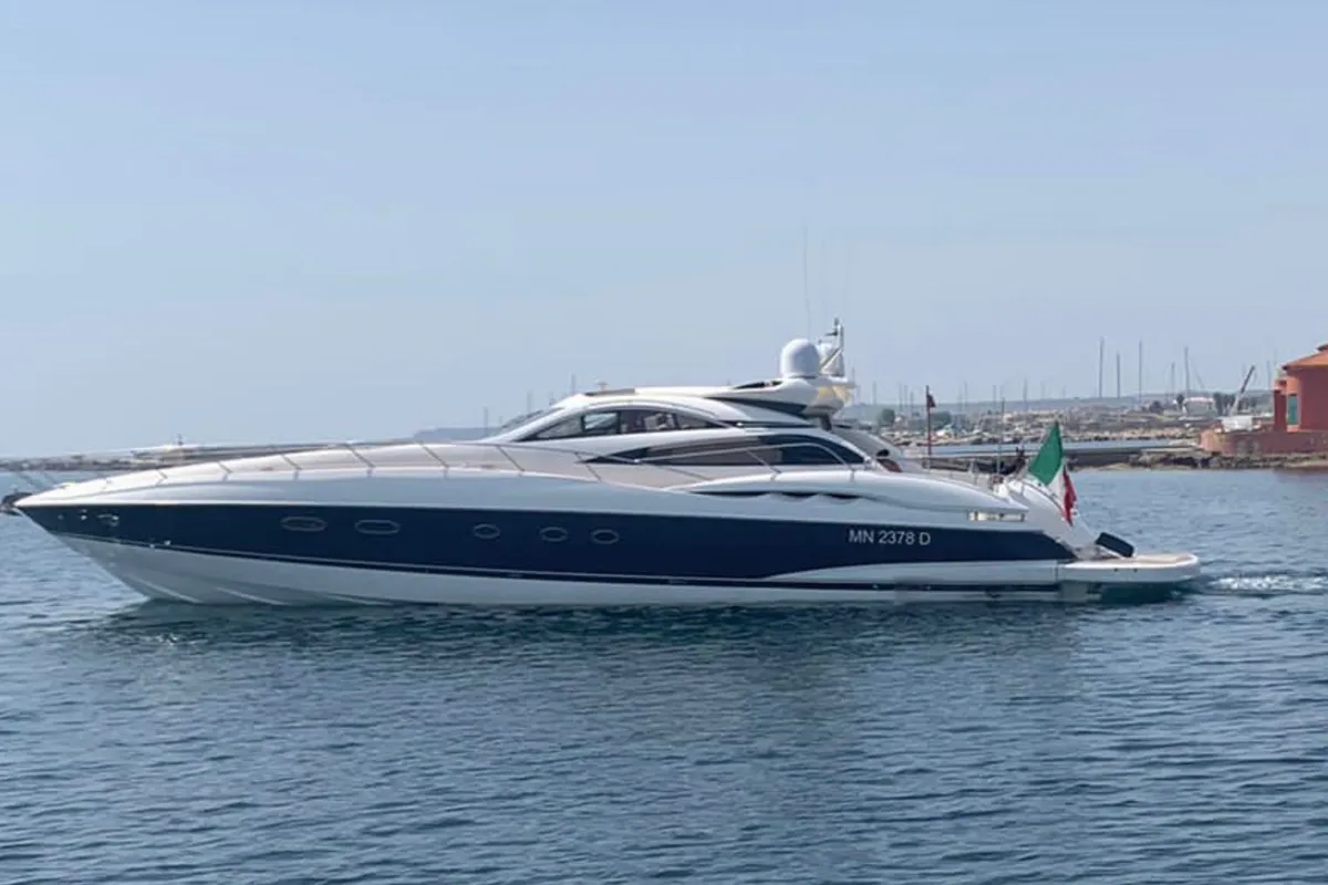 Anita II, a Sunseeker Predator 75 motor yacht at Augusta, Italy